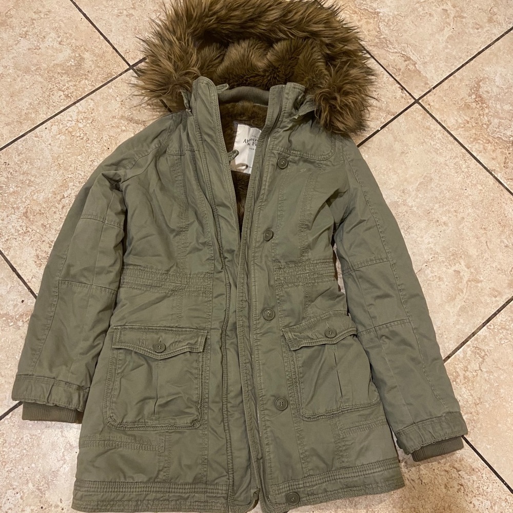 ABERCROMBIE & FITCH FUR LINED PARKA JACKET